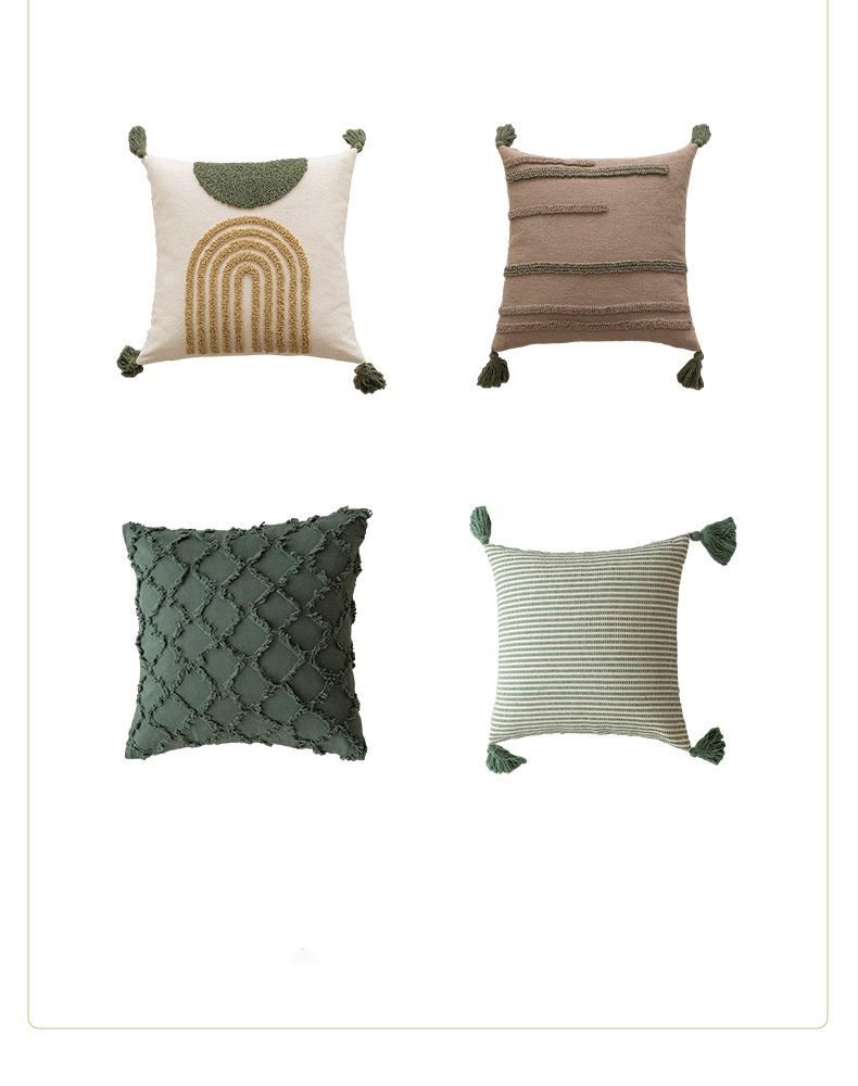 2025 New Indian Tufted Pillowcase Modern Simple Ins Style Office Cushion Pillow Set_voghion.com
