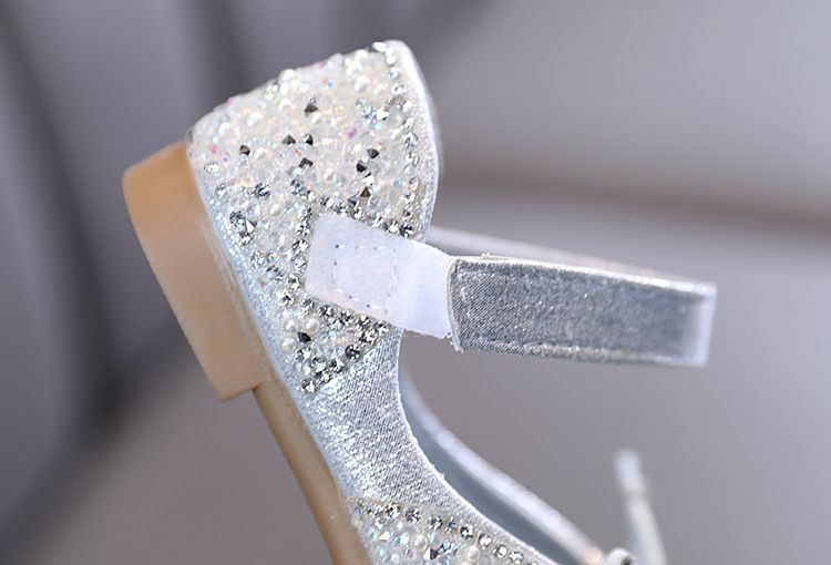 Mädchen Prinzessin Square Mund Strass Bogen Einzelnen Schuh Schuhe Zeigen Tanz Schuh Mädchen_voghion.com