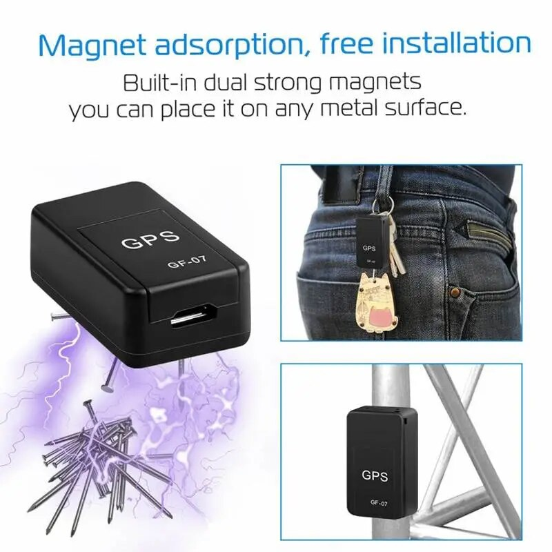 Mini GF 07 GPS Bil Tracker Sanntidssporing Tyveri Anti Lost Locator Sterk magnetisk feste SIM-meldingsposisjoner_voghion.com