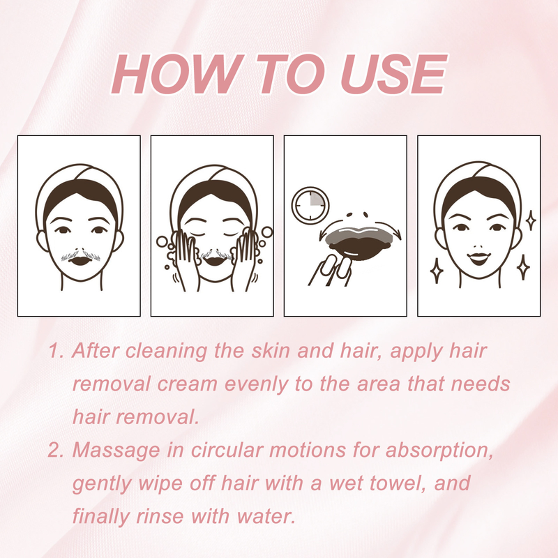 OUHOE Melocotón Suave No irritante Limpieza Facial Labios y Sudor Crema depilatoria rápida para mujeres_voghion.com