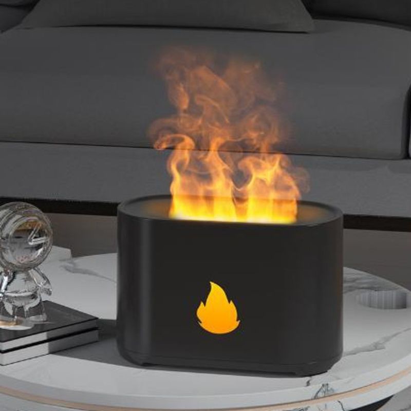Nordic Minimalist Style Simulated Flame Aromatherapy Humidifier Multifunctional Bluetooth Speaker Bedside Atmosphere_voghion.com