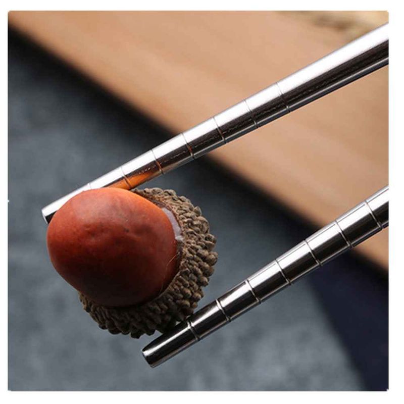 Lot de 2 baguettes de table réutilisables en acier inoxydable multicolore, compatibles lave-vaisselle_voghion.com