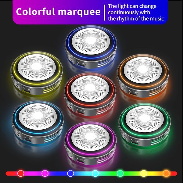 Bluetooth Speaker Hifi Surround Sound Multifunctional Metal Steel Mesh Colorful Q2_voghion.com