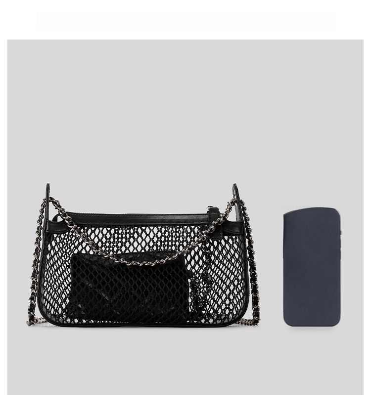 Südkorea Nischendesign Kette gewebtes Netz Mutter Tochter Mode Damen Umhängetasche_voghion.com