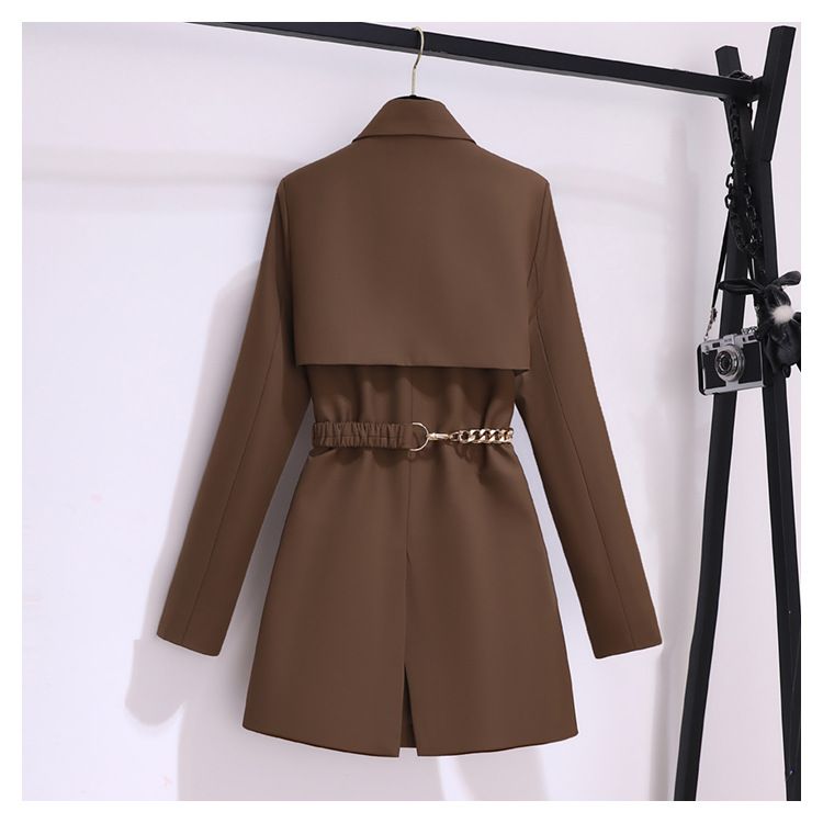 Giacca a Vento da Donna Primavera e Autunno Nuovo Top in Stile Coreano Chic Giacca da Abito Color Caffè per Donna Abito da Donna di Fascia Alta Primavera e Autunno_voghion.com