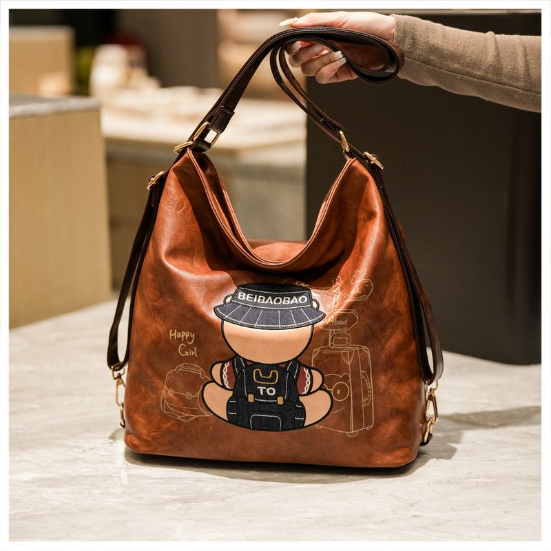 Zaino versatile a forma di orso, nuovo stile 2025, per donna, grande capacità, tracolla larga, borsa da viaggio per mamma_voghion.com