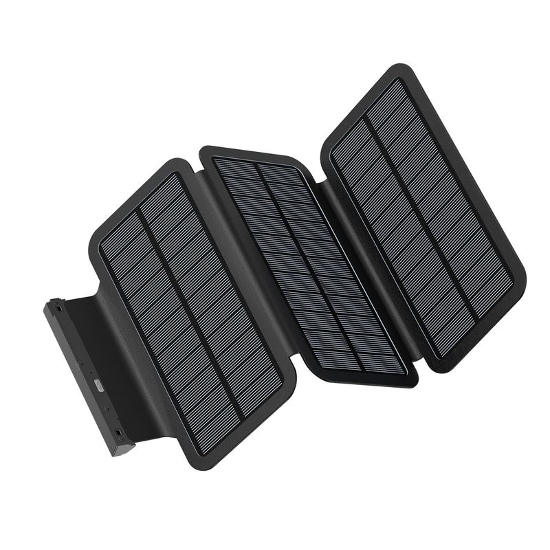 Power Bank Güneş Enerjili Mobil Güç Kablosuz Şarj Sökme Katlanabilir Açık Hava Power Bank Büyük Kapasiteli 20.000 MAh_voghion.com