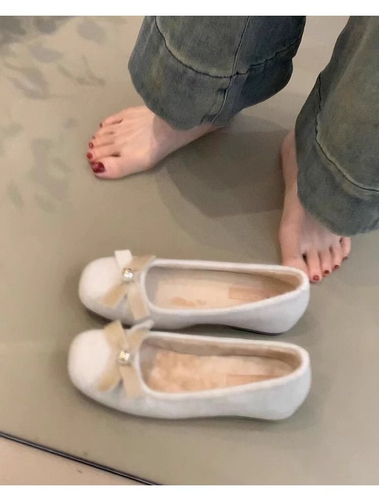 Flache Einzelschuhe mit flachem Mund, geeignet für vielseitige, bequeme flache Damenschuhe im Abendstil_voghion.com