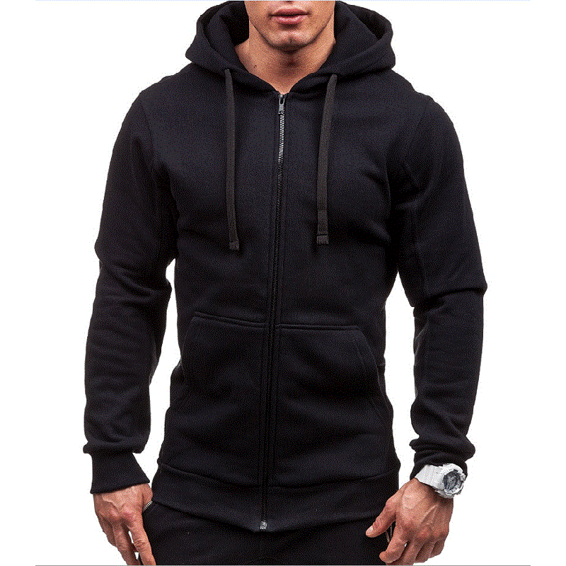 Felpa con cappuccio in cotone da uomo autunno-inverno con cappuccio e zip intera_voghion.com
