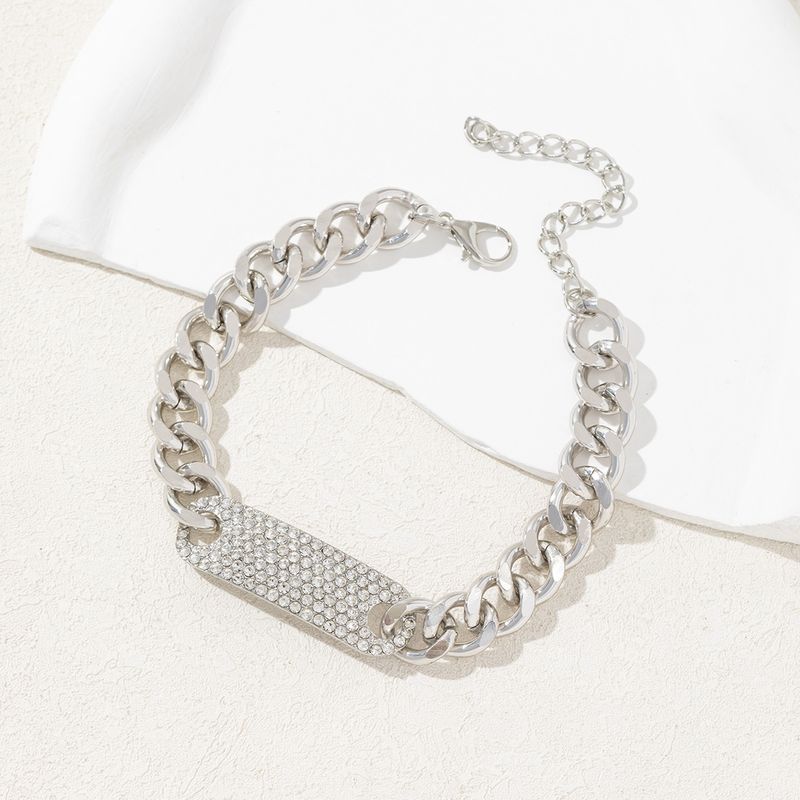 Nuovo braccialetto versatile di lusso creativo con catena cubana in lega di diamanti lunghi e alla moda hip-hop_voghion.com