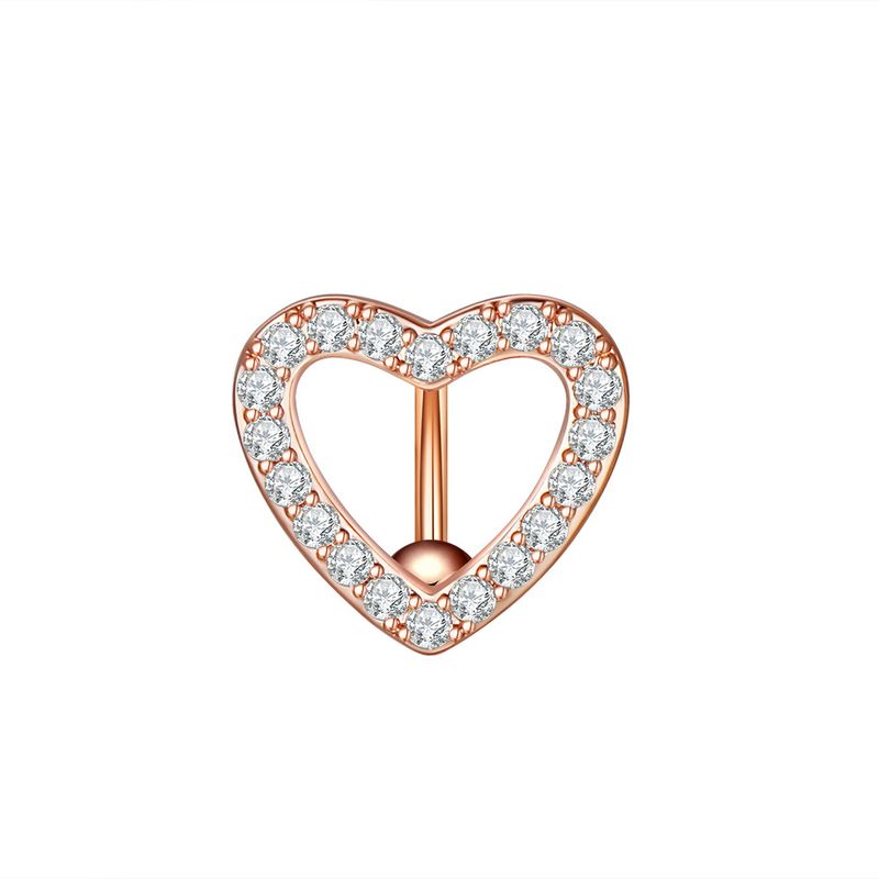 Frauen Edelstein Schmuck Modeschmuck Damen Herzförmiger Zirkon Nagel Bauchnabel Ring Piercing Schmuck_voghion.com