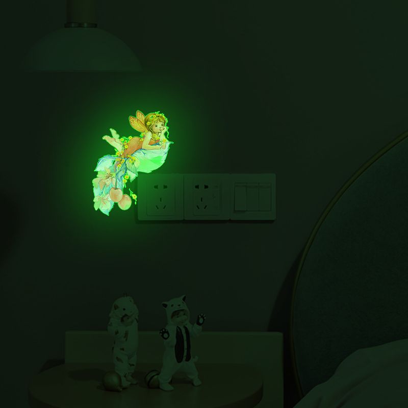 Luce notturna cartone animato pellicola PET interruttore verde casa camera da letto soggiorno adesivo da parete_voghion.com