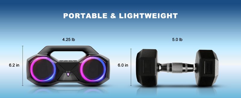Bluetooth-Lautsprecher, 80 W, laut mit Bass, 20 Stunden Spielzeit, IPX7 wasserdicht, RGB-Lichter, TWS, kabellose Lautsprecher, für draußen, zu Hause, für Partys, am Pool, am Strand, beim Tailgating, im Fitnessstudio, als Geschenk_voghion.com