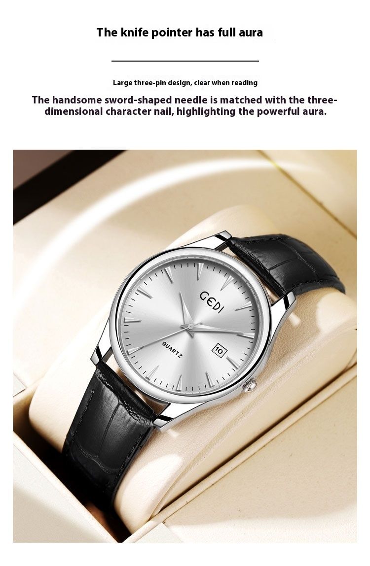 Neue mode paar modelle klassische leder einfache senior gefühl kalender wasserdicht quarzuhr_voghion.com