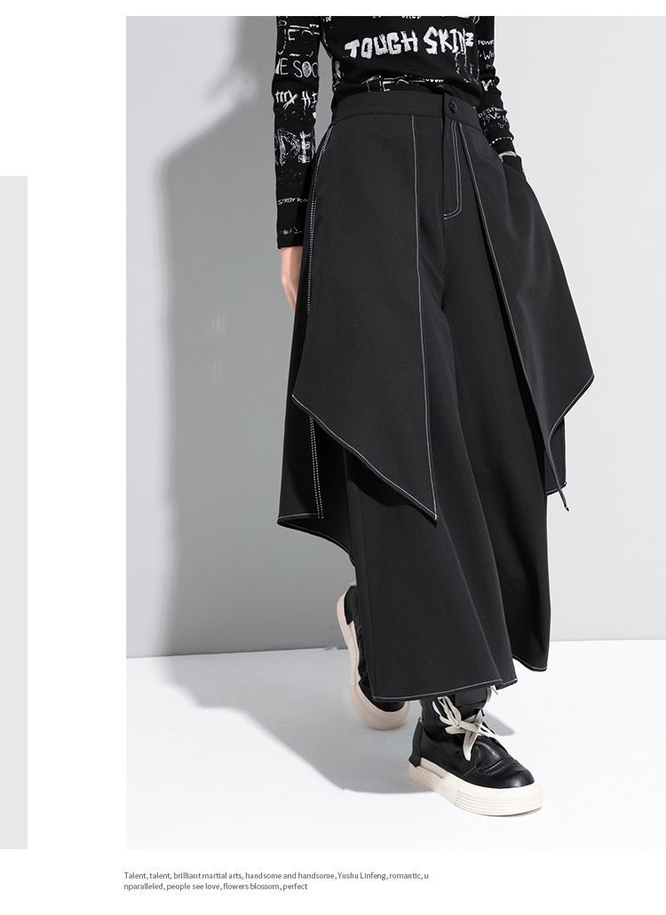 Pantalon large décontracté deux pièces pour femme, nouvelle collection automne-hiver, ligne blanche, long, ample, grande taille, marque de mode urbaine_voghion.com