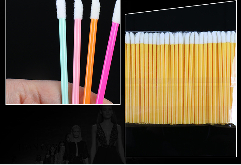 Wegwerp draagbare lippenstift met holle staaf en gevlokte lipglossborstel, schoonheidstool, make-upborstel_voghion.com