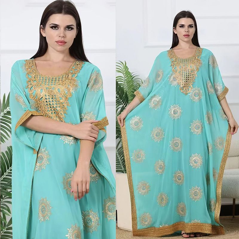 Frauen Kleidung Große Größe Kleid Dubai Heißer Verkauf Bronzing Chiffon_voghion.com