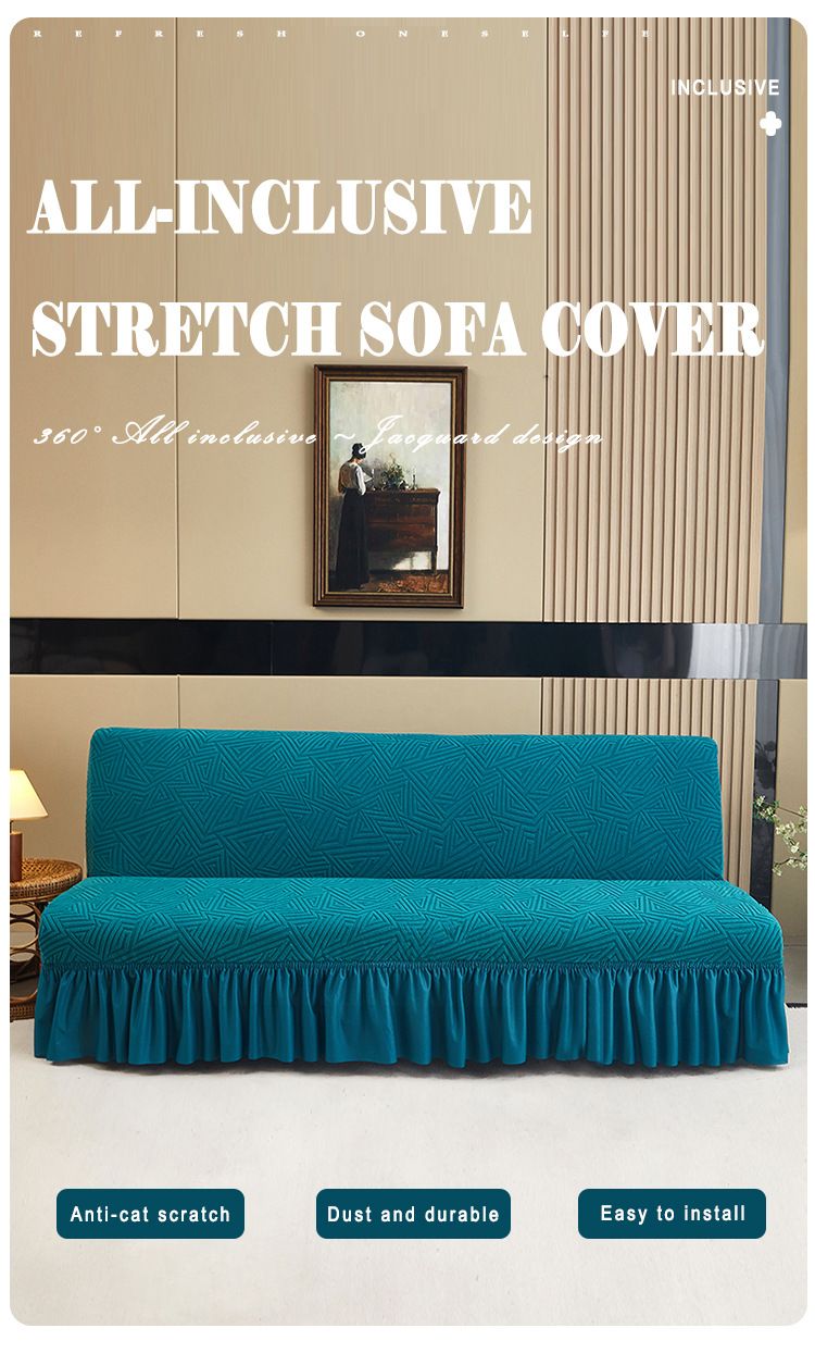 Stretchable Sofa Cover Slipcover - Full Elastic Protection, Anti-Slip, Universal Fit For Armless Sofas & Sleeper Couches_voghion.com