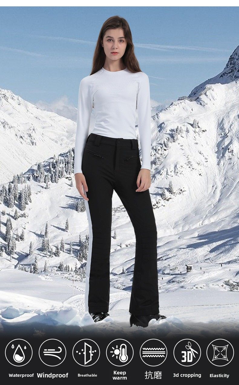 24 neue Ski Doppel Bord Winter Outdoor Warme Winddicht Wasserdicht Stretch Schnee Hosen Für Frauen_voghion.com