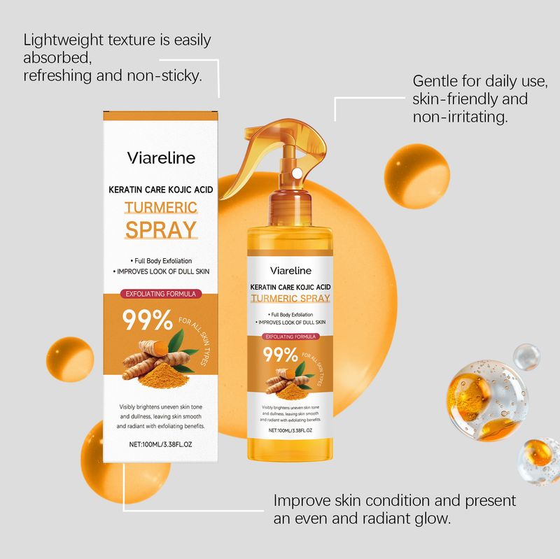 VIARELINE Spray detergente delicato alla curcuma per il corpo, nutriente, ammorbidente e idratante_voghion.com