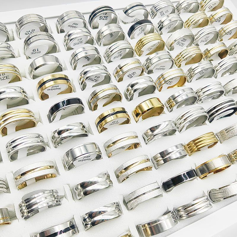 2025 Neuheiten 20 teile/los Fabrik Großhandel Hot Mix Stil Einfache Edelstahl Finger Männer Frauen Neue Geschenke Schmuck Bar Breite Joint_voghion.com