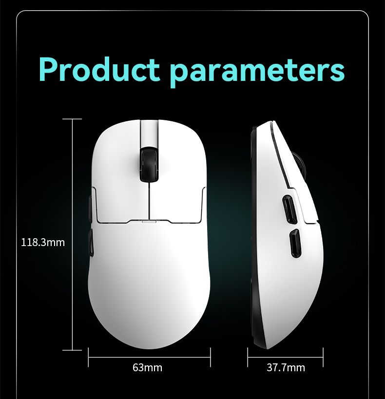 AZZ 59P MC Tri-mode Wired BT Wireless With Magnetic Charging Base Max 12000DPI Gaming Mouse For PC_voghion.com