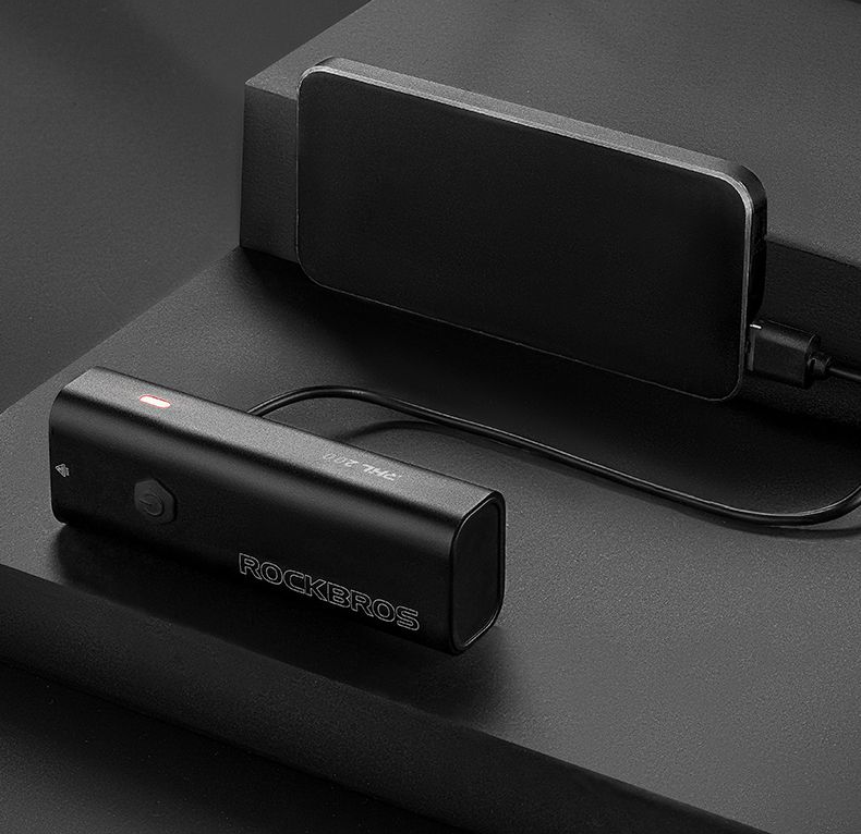 Luz delantera para bicicleta Rock Brothers, para ciclismo nocturno, linterna de alto brillo, recargable vía USB, resistente a la lluvia, para bicicleta de montaña._voghion.com