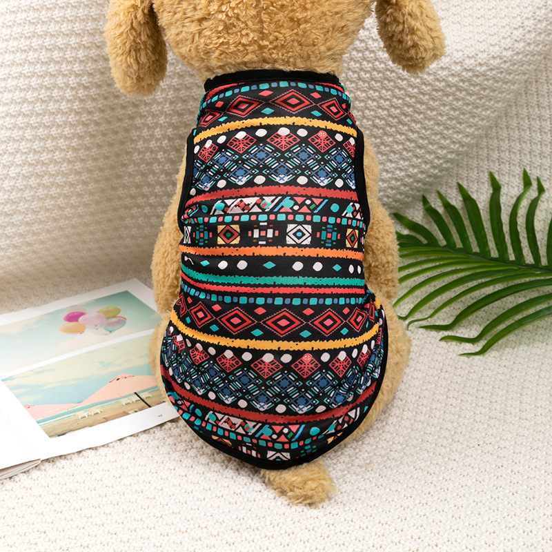 Pet Vest Cat Teacup Small Dog Teddy Bichon Ethnic Style Clothes Summer Short Sleeve_voghion.com