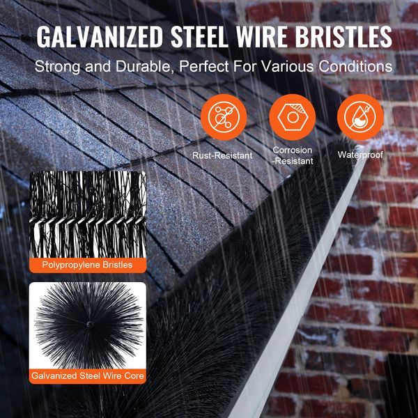 Gutter Brush, 80 Feet Total Length 4.33 Inch Diameter Gutter Cleaning Tools, Ground-Level Gutter Brush Leaf Guard For 5 Inch Gutters, Easily Clear_voghion.com