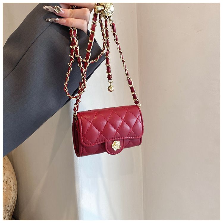 Borsa a tracolla da donna, borsa monospalla con filo ricamato a forma di diamante e pallina dorata, mini borsa casual da viaggio_voghion.com