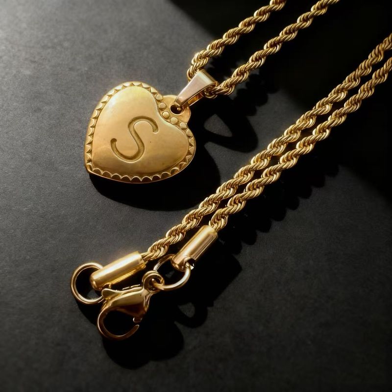 Collana con ciondolo a forma di cuore in acciaio inossidabile massiccio HNSP per donna, accessorio per gioielli da collo, regalo per fidanzata e madre_voghion.com