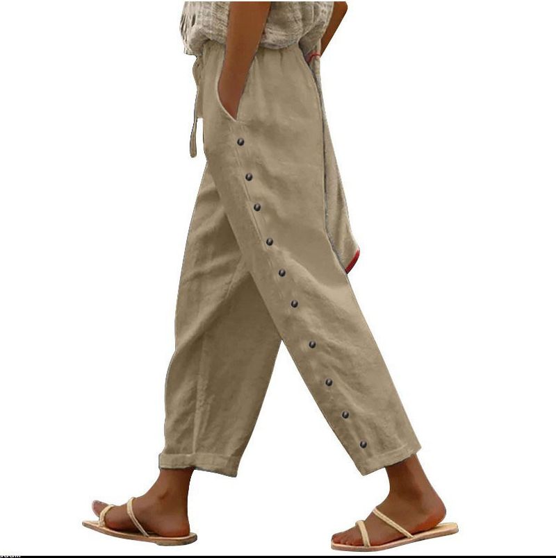 Muslim New Women's Pants Elastic Waist Loose Versatile Casual Nine Point Trousers_voghion.com
