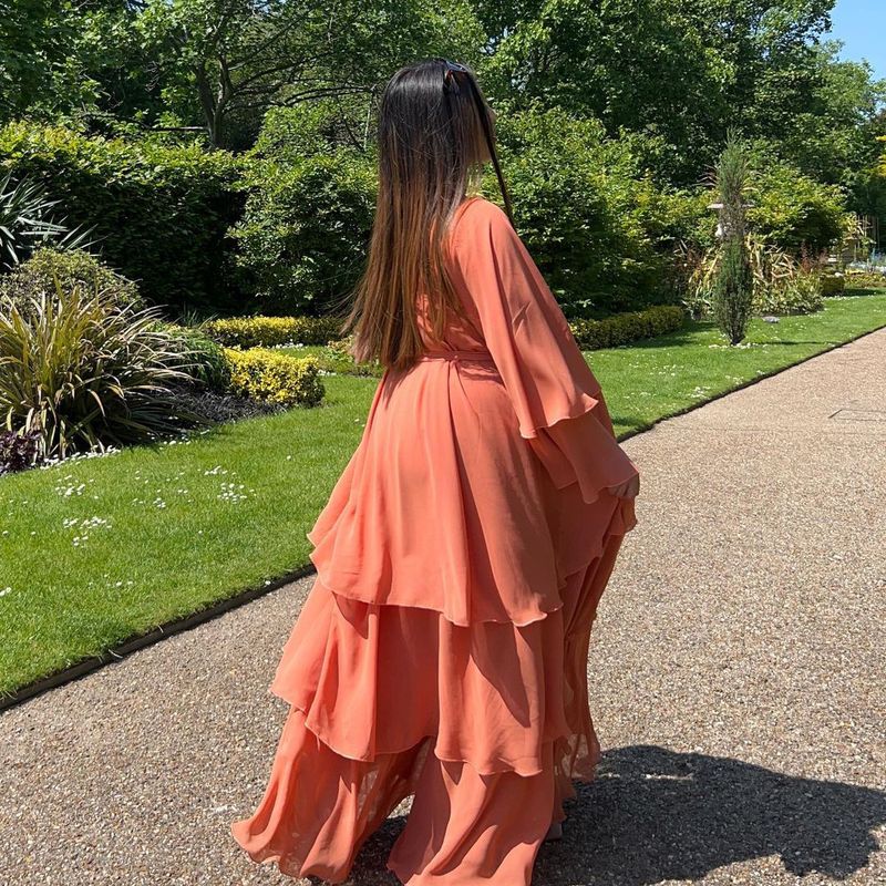 Damenbekleidung Mode Damenbekleidung Dubai Arabische Strickjacke Robe Kaftan Chiffon Fließendes Kleid Abaya_voghion.com