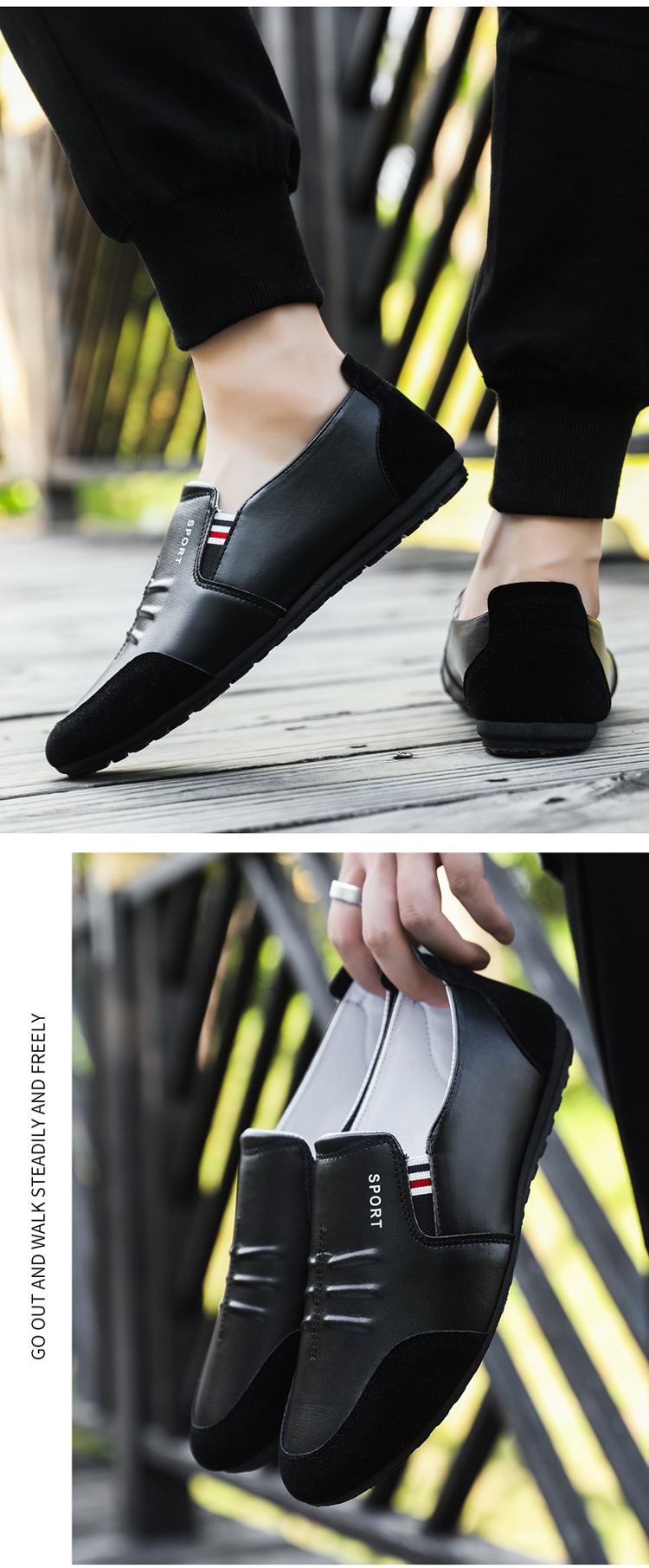 Herren Halbschuhe Leder Mode Flats Mokassins für Männer Bequeme Slip-Ons Fahr Freizeitschuhe_voghion.com