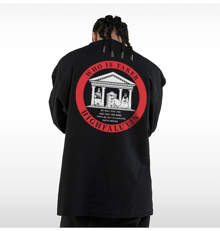 Herren STA Joint WASSUP Herbst 2024 Neues schweres Langarm-T-Shirt aus reiner Baumwolle für Herren Trendy Brand Bottoming Shirt Top_voghion.com