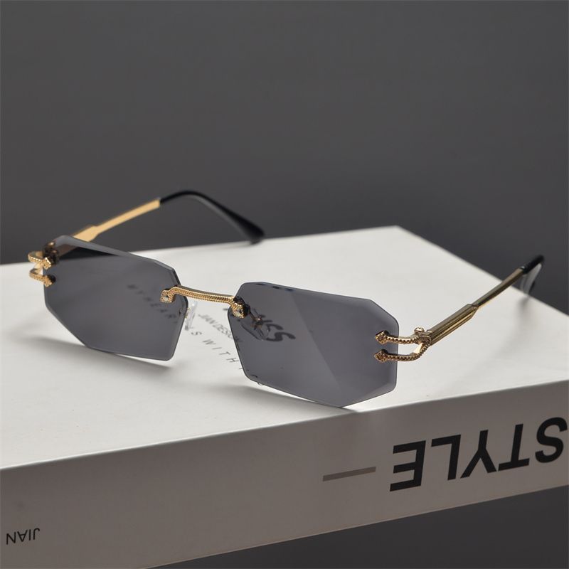 Sommer Rechteckige Randlose Sonnenbrille Modetrend Sonnenbrille_voghion.com