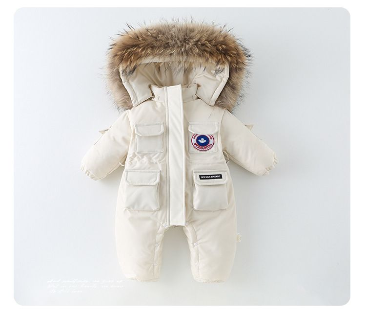 Premium Baby Winter Snowsuit - Warm & Soft Down-Filled Jumpsuit With Detachable Hood For Newborns & Toddlers (A-Class Safety)_voghion.com