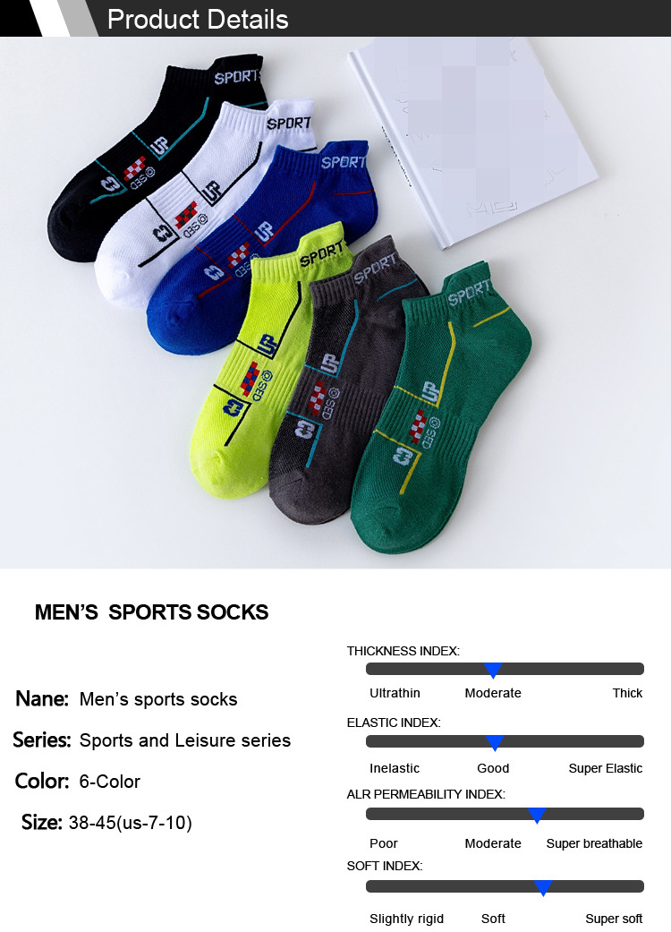 Socks, summer thin running sports socks, mesh for sweat absorption and breathability, men's low cut short socks_voghion.com
