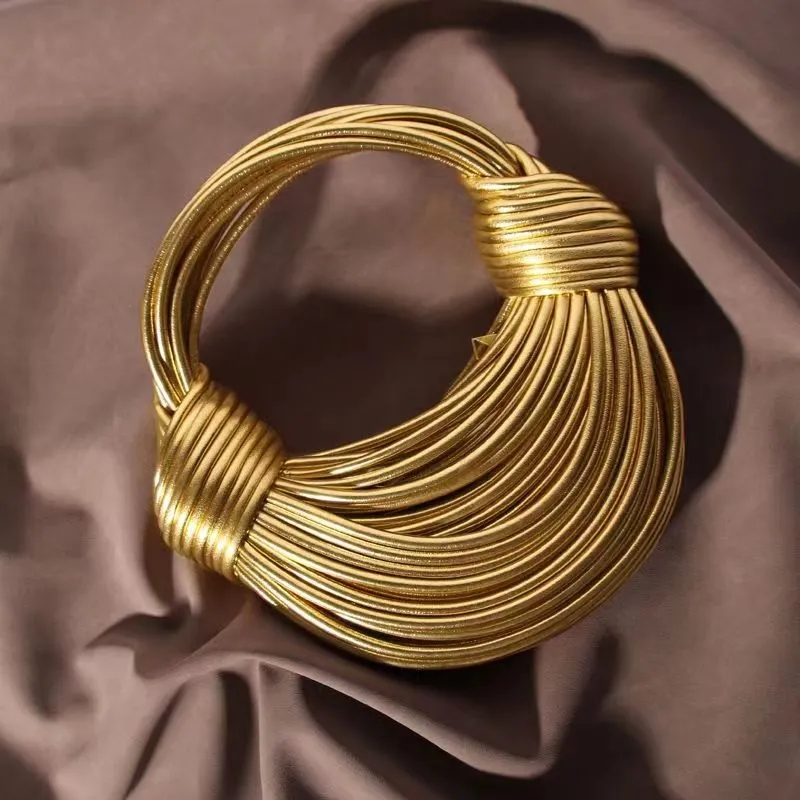 Bolsas para mulheres 2023 novo designer de ouro marca artesanal sacos macarrão corda atada puxado hobo sier noite embreagem chique_voghion.com