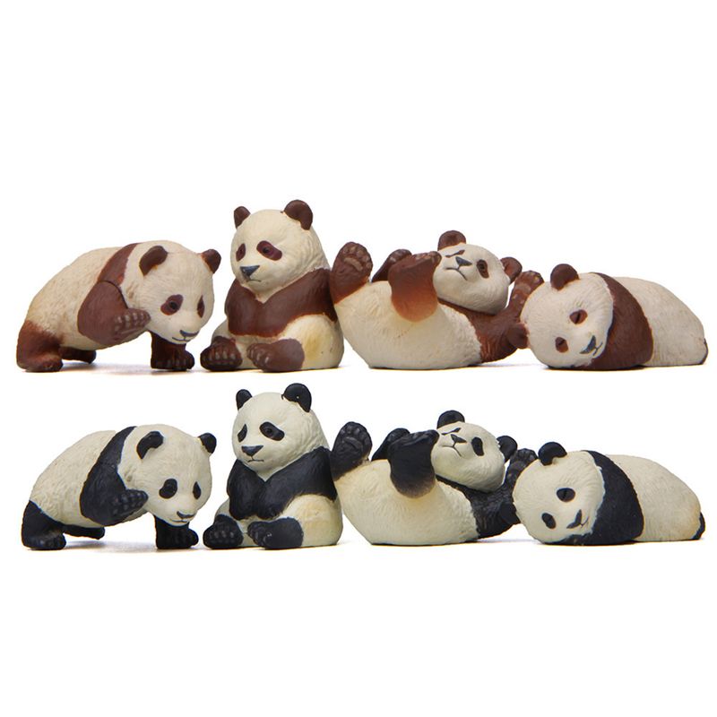 4Pcs Panda Figurines Panda Models Gardening Doll Ornament Accessories Dollhouse Animal Figure Micro Landscape Garden Decoration_voghion.com