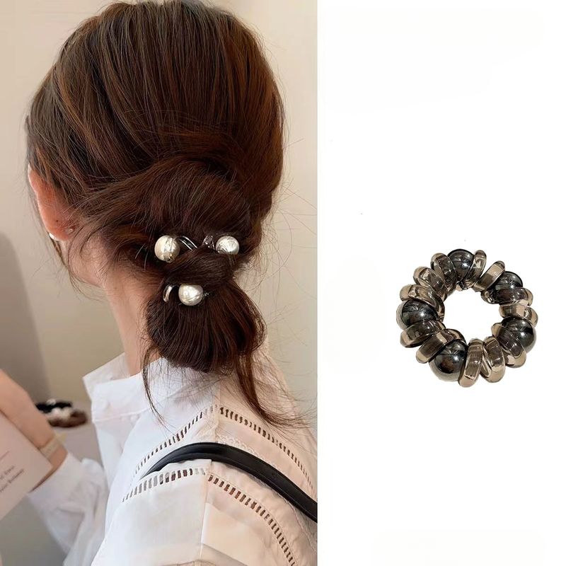 Corda per telefono alla moda, semplice, spessa, con perline, alta elasticità, elegante fascia per capelli da donna, non danneggiabile_voghion.com