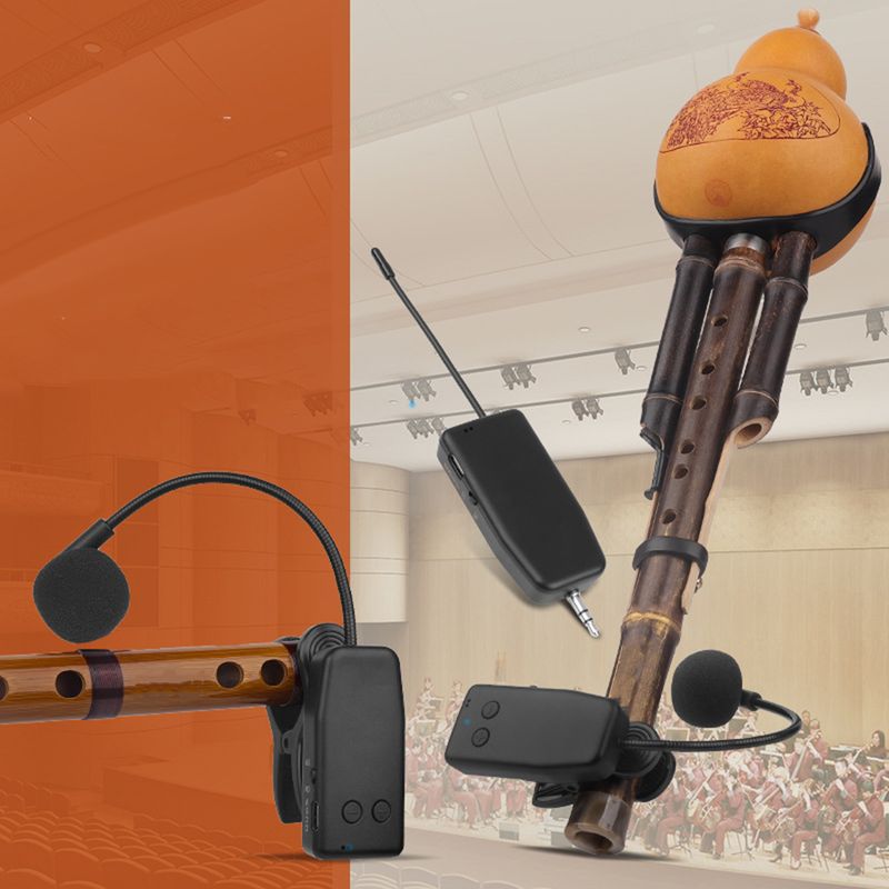 Instrument UHF Langlebig Band Gitarre Lautsprecher Vio System Zubehör Sender Flöte Clip-on Mikrofon_voghion.com