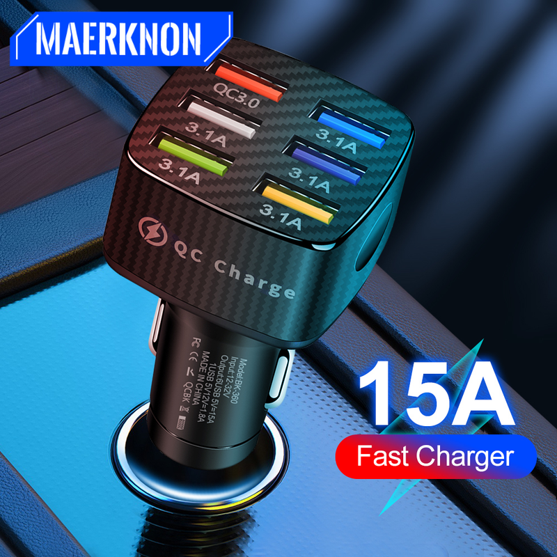 Γρήγορη φόρτιση 15Α Γρήγορη φόρτιση 3.0 για iPhone 12 Xiaome 12 Huawei Mate 40 Φορτιστής φορητών συσκευών Samsung 6 θυρών USB_voghion.com