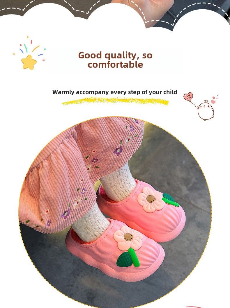 Scarpe in cotone per bambini principessa vento autunno e inverno calde e vellutate impermeabili neonato bambino pantofole in cotone soffice fodera in cotone pantofole antiscivolo_voghion.com