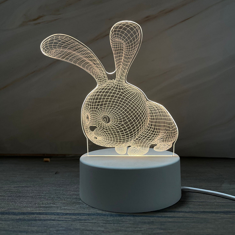 Lampada da notte creativa 3D Lampada da tavolo in acrilico Lampada da atmosfera Lampada da tavolo a forma di animale regalo di Natale_voghion.com