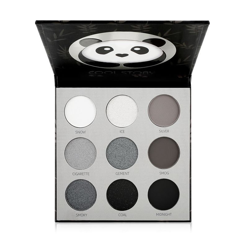 Paleta de sombras de ojos ahumadas de 9 colores Panda Pearl Matte Silver Cement Gray Dark Black, maquillaje resistente al agua_voghion.com