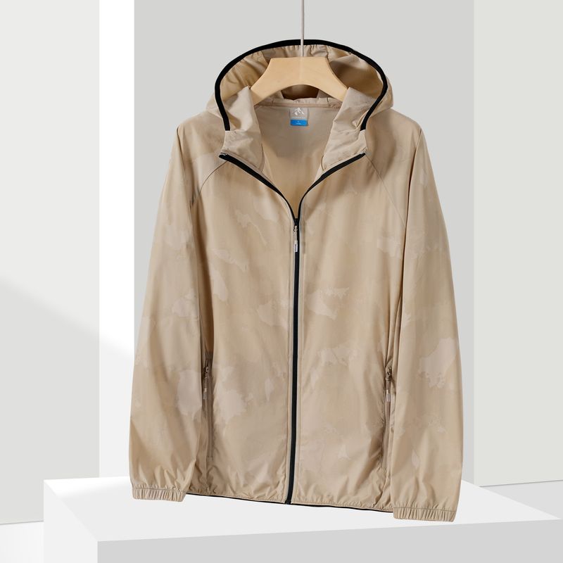 Clothing For Men, Summer Hooded Camouflage Skin Jacket, Outdoor Travel Sun Coat, UV Protection Fishing Jacket_voghion.com