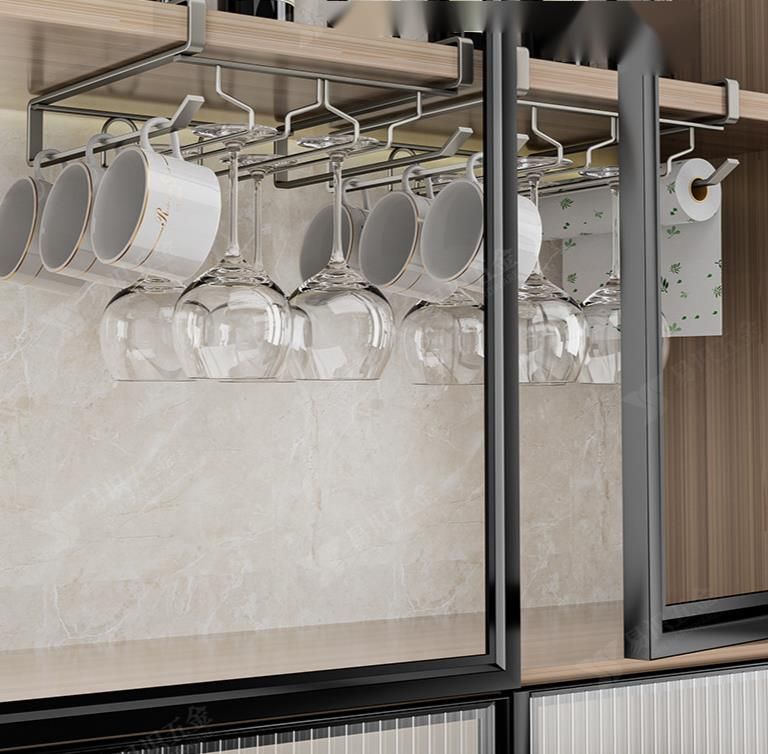 Wine Glass No-Drill Stemware Holder Cabinet Hanging Rack Luxury High-End Decor_voghion.com