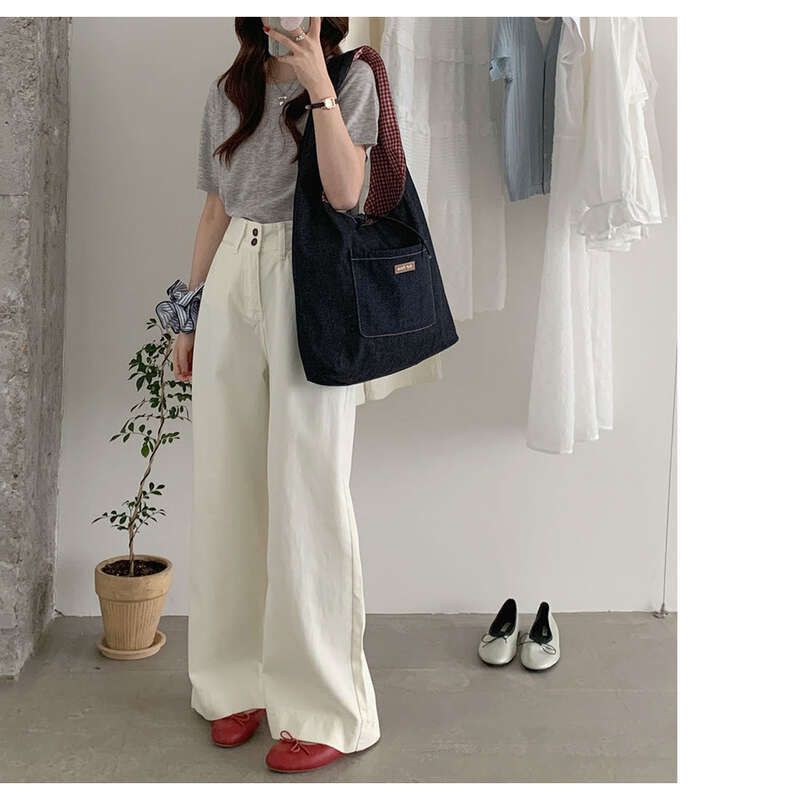 Borsa a tracolla semplice, tinta unita, a quadri, versatile, di grande capacità, da donna, bifacciale, borsa da pendolare_voghion.com