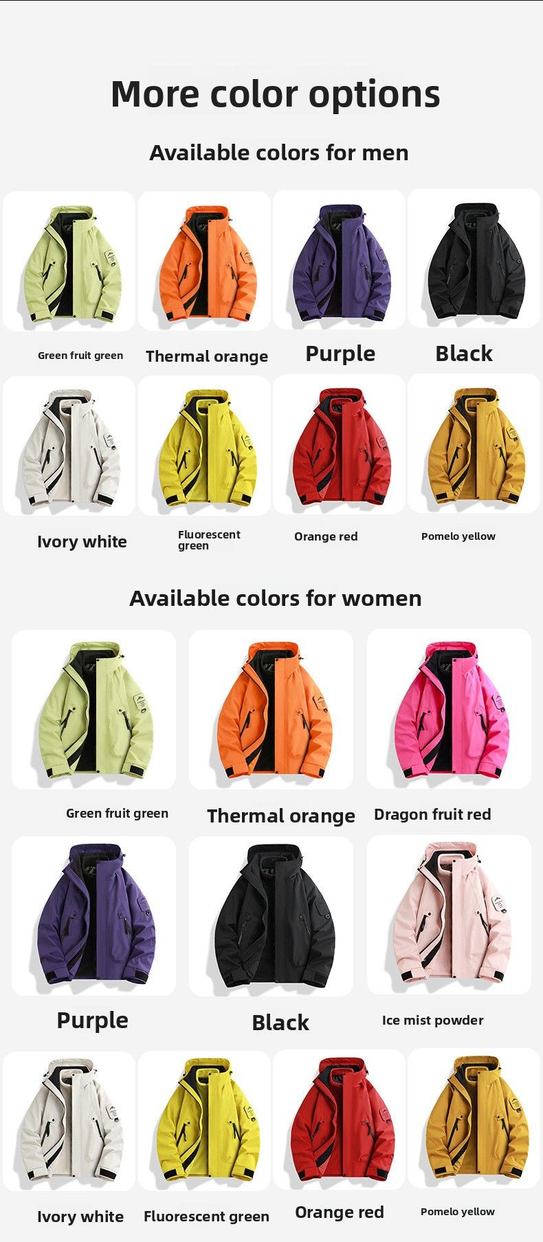 Giacca a vento da uomo, impermeabile, taglia grande, staccabile, 3 in 1, da donna, autunno inverno, due pezzi_voghion.com